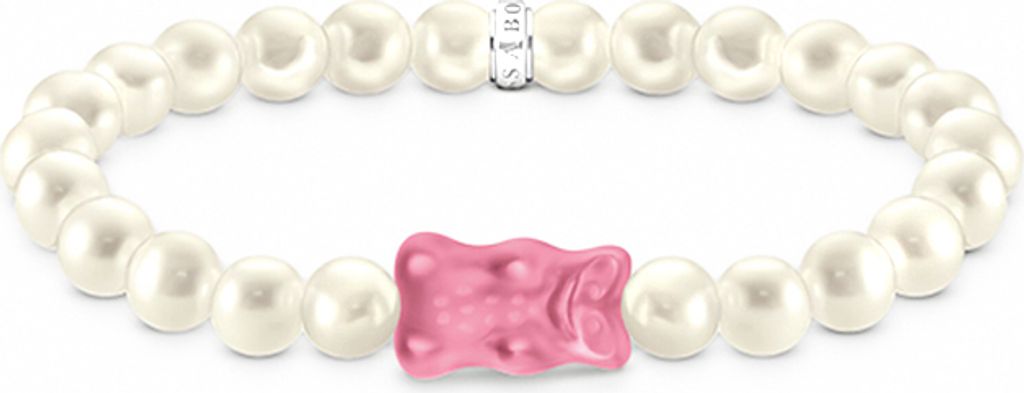 Thomas Sabo A2154-082-9-L17 Goldbären Perlenarmband pink 17 Produktbild 5