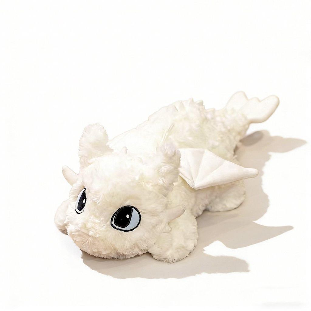 Minicee Plüschdrache 70 cm – Kawaii Drachenkissen & Kuscheltier Weiß