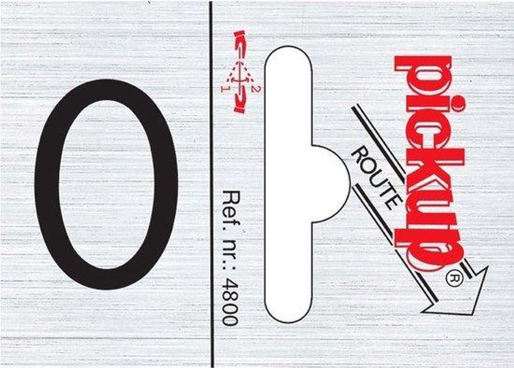 Route alulook 25 x 44 mm Aufkleber Nummer 0 - Pickup
