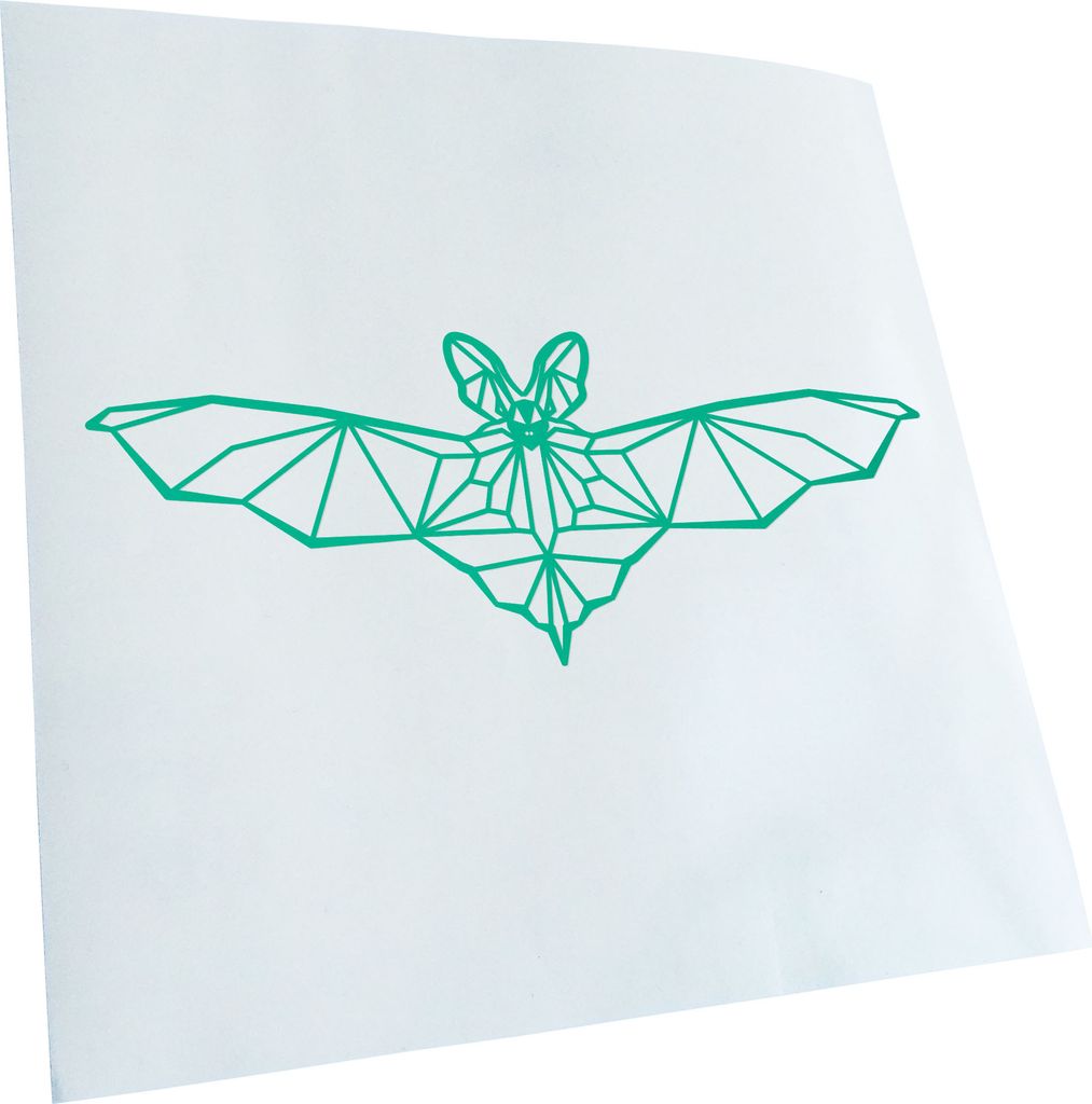 Kiwistar - Autoaufkleber - Fledermaus Polygon - Türkis - 24x10cm - Aufkleber für Auto, Laptop, Fahrrad, LKW, Motorrad Mehrfarbig JDM Decal Racing