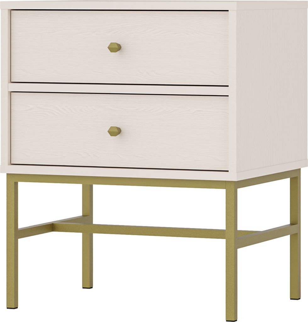 Masseno Nachttisch TORINO Nachtschrank Beistelltisch für Schlafzimmer 51,8 x 62,5 x 40,8 cm Beige