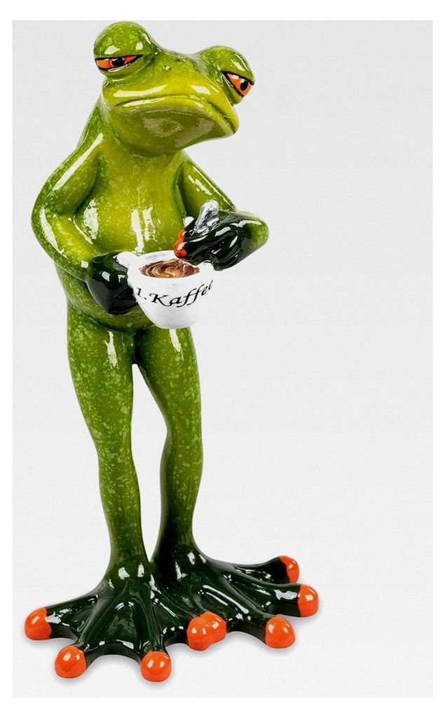 Froschmann mit Kaffeetasse 1. Kaffee hellgrün glänzend