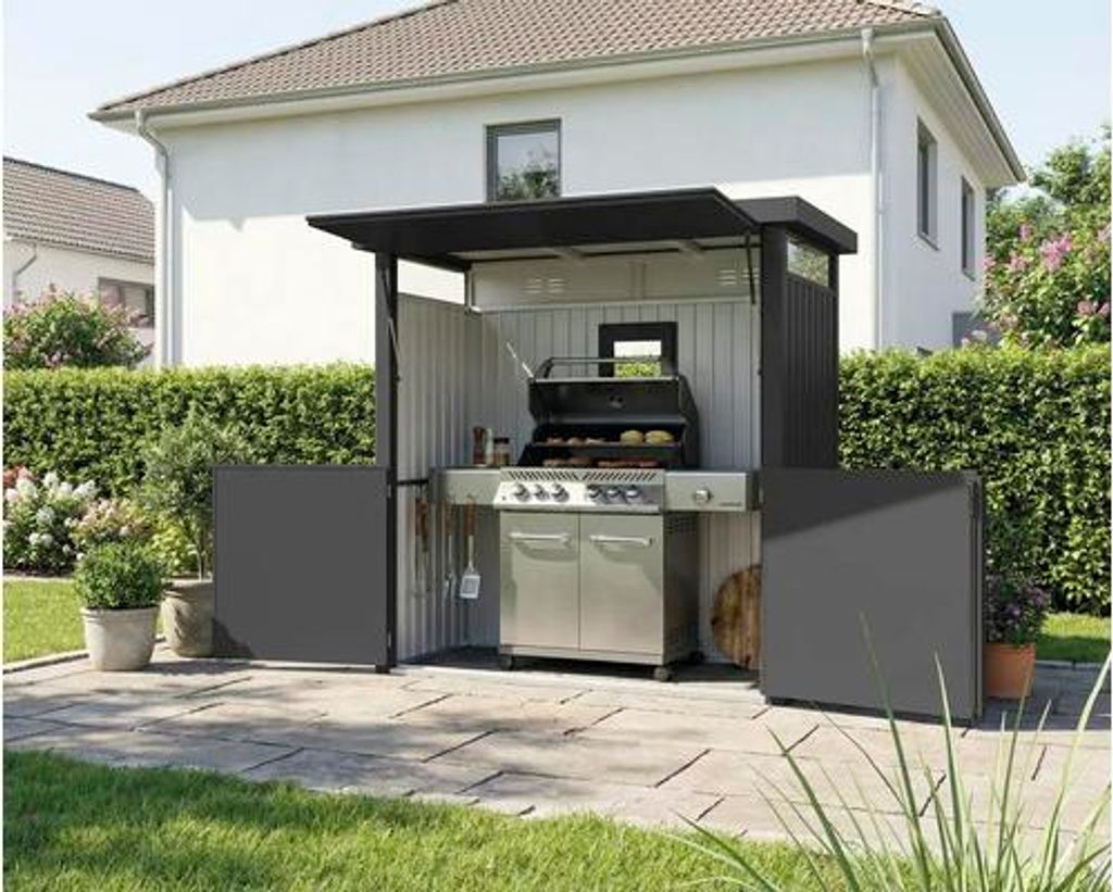 Grillhaus Konsta mit aufklappbarer Frontseite 230 x 113 x Produktbild 