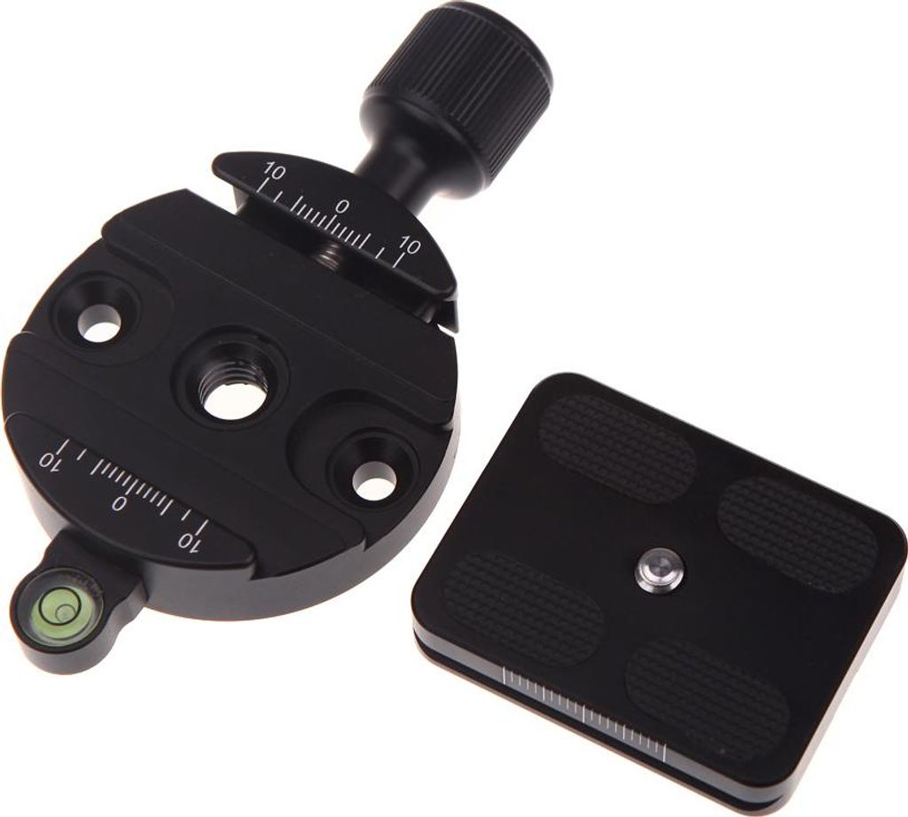 DM-55 Klemme und QR Schnellwechselplatte mit Gradienter für 55mm Kugelkopf Arca Swiss RRS Wimberley