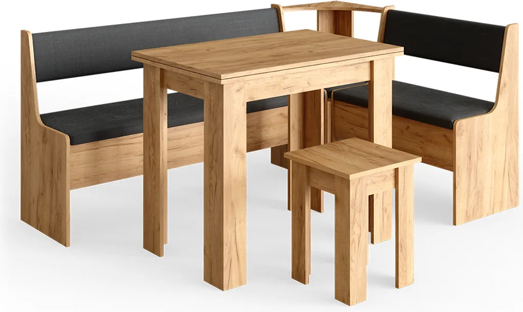 Ensemble coin cuisine banquette d'angle avec table Chêne Doré Vicco