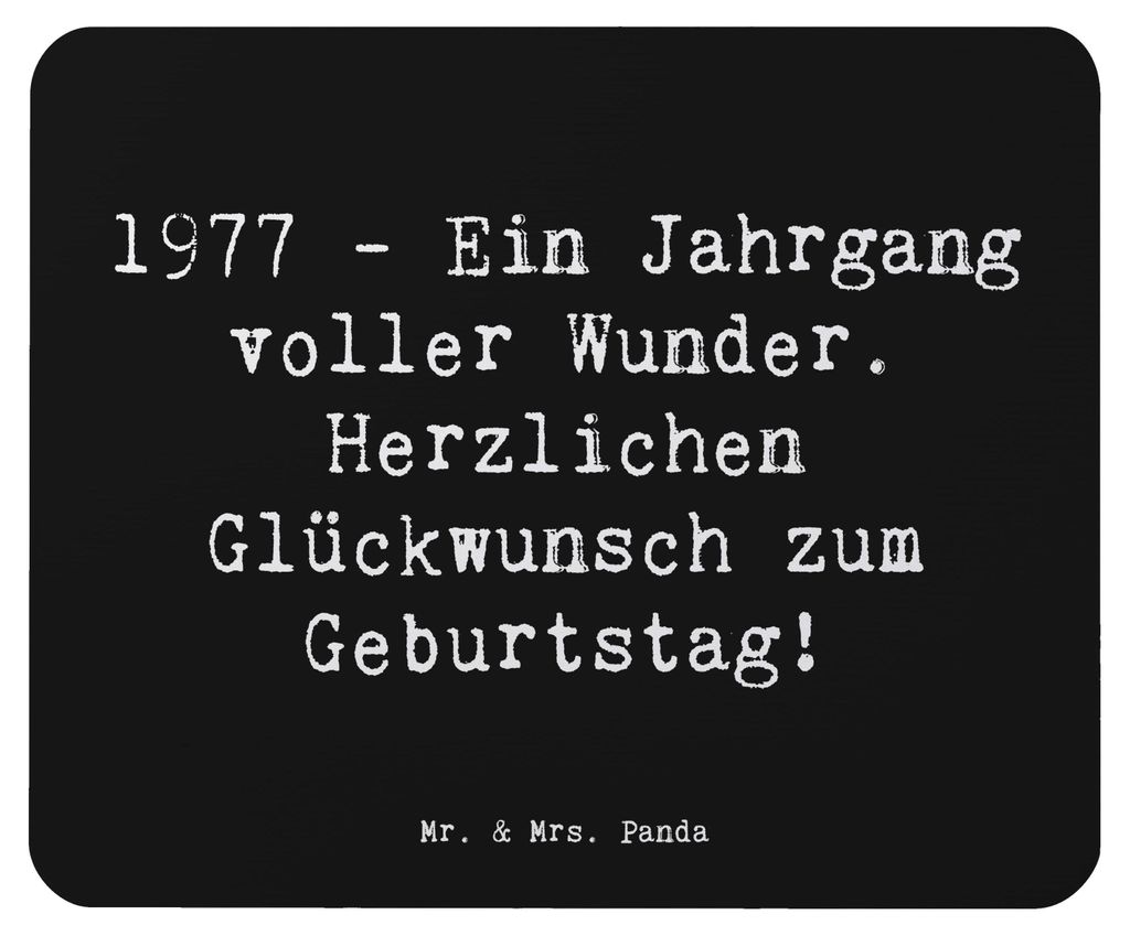 Mr. & Mrs. Panda Mauspad Spruch 1977 Geburtstag Wunder - Schwarz - Geschenk, pc mousepad, Mouse Pad, computer, Feier, Geburtsjahr, notebook, Geburt...