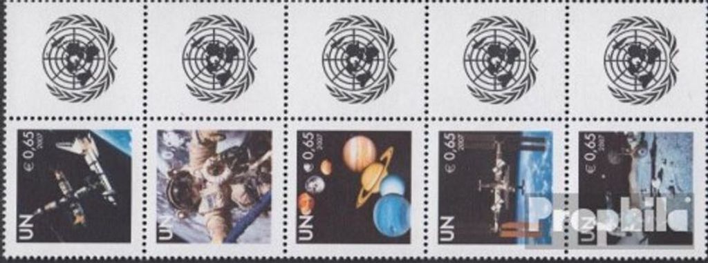 Briefmarken UNO - Wien 2007 Mi 513Zf-517Zf Zehnerblock (kompl.Ausg.) postfrisch Weltraum