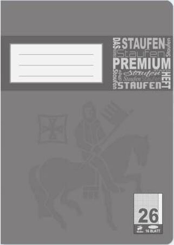 Staufen Schulheft Premium Lineatur 26 kariert DIN A4 Außenrand, 16 Blatt