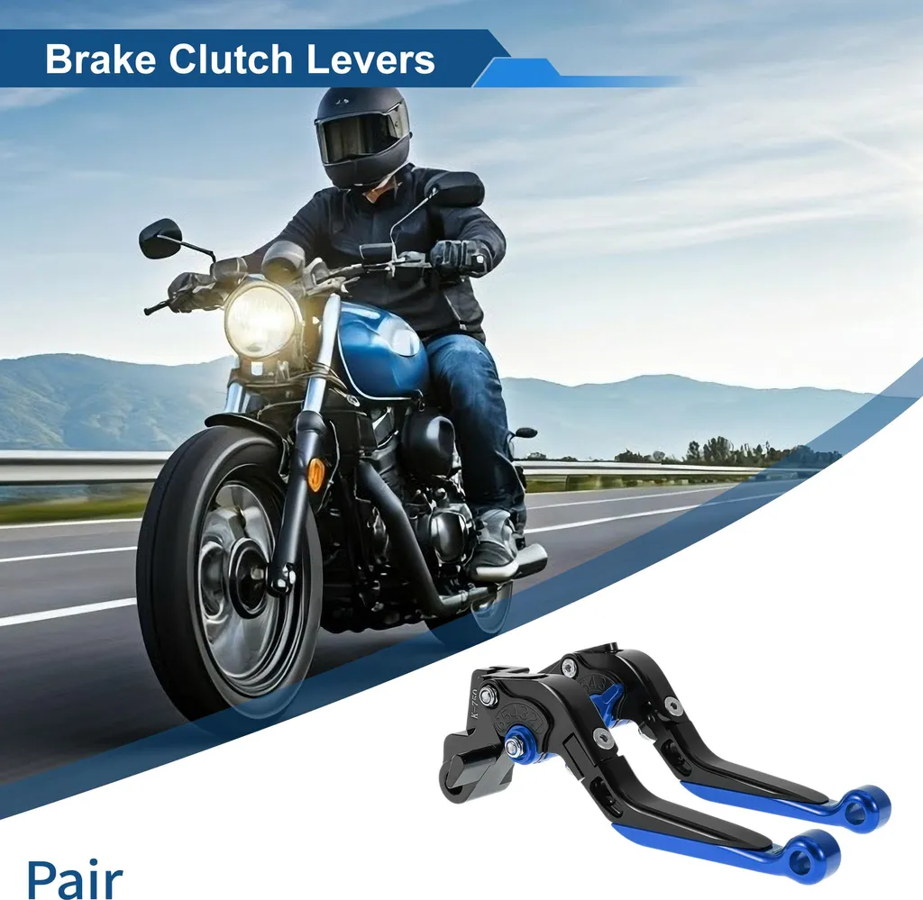 Levier Moto Anti-Fatigue pour Kawasaki Ninja 650R Alliage Noir et Bleu