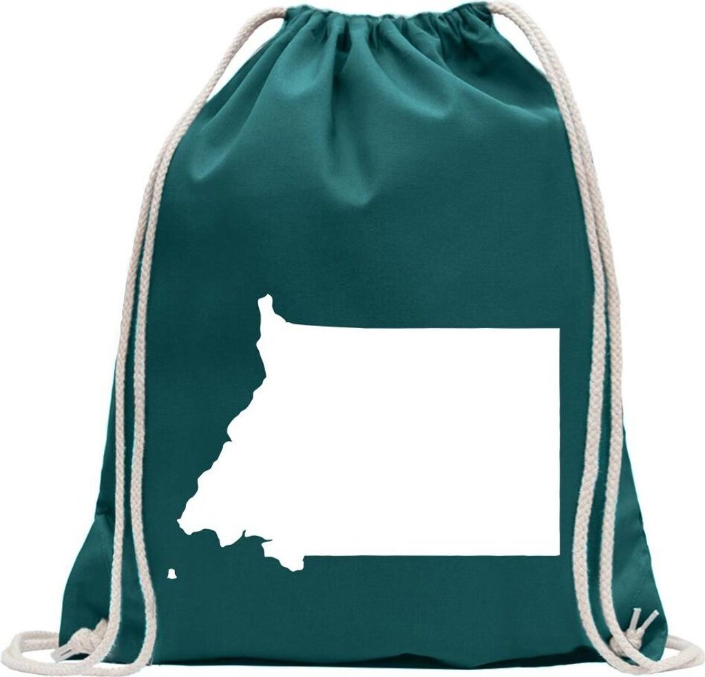 Kiwistar - Turnbeutel - petrol - Äquatorialguinea - Fun Rucksack Sport Beutel Gymsack Baumwolle mit Ziehgurt