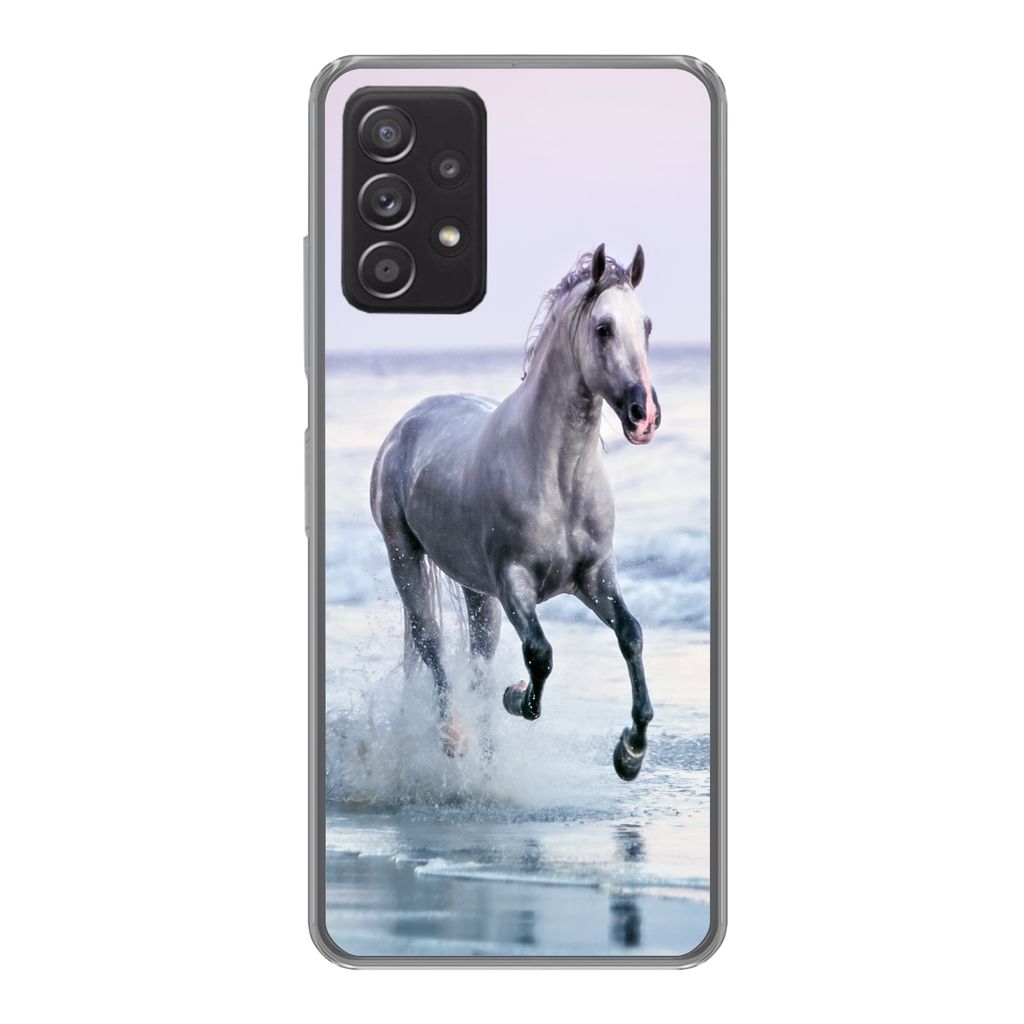 MuchoWow Handyhülle Schutzhülle Hülle für Samsung Galaxy A53 5G Pferd - Meer - Pastell Silikon Softcase Handy Hülle - Schutzabdeckung