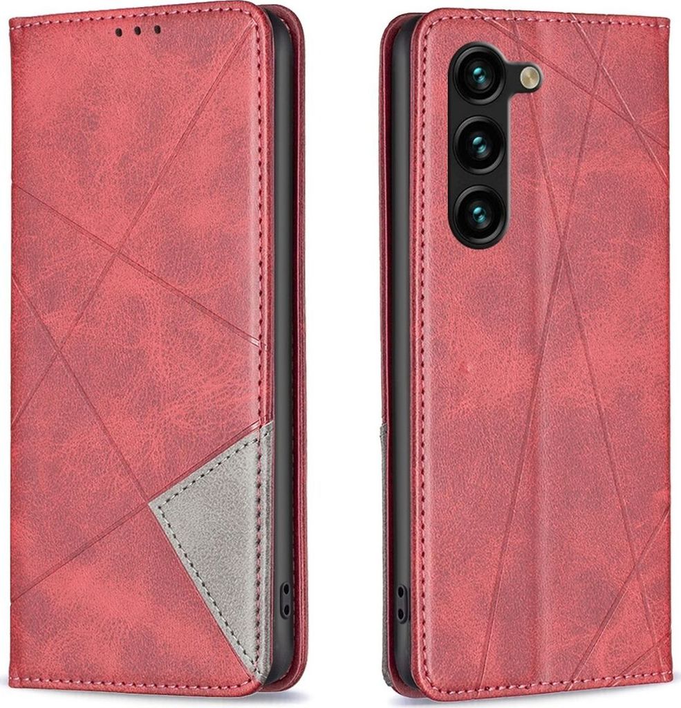 Mobigear Rhombus Slim Samsung Galaxy S25 Plus Hülle Klapphülle - Rot