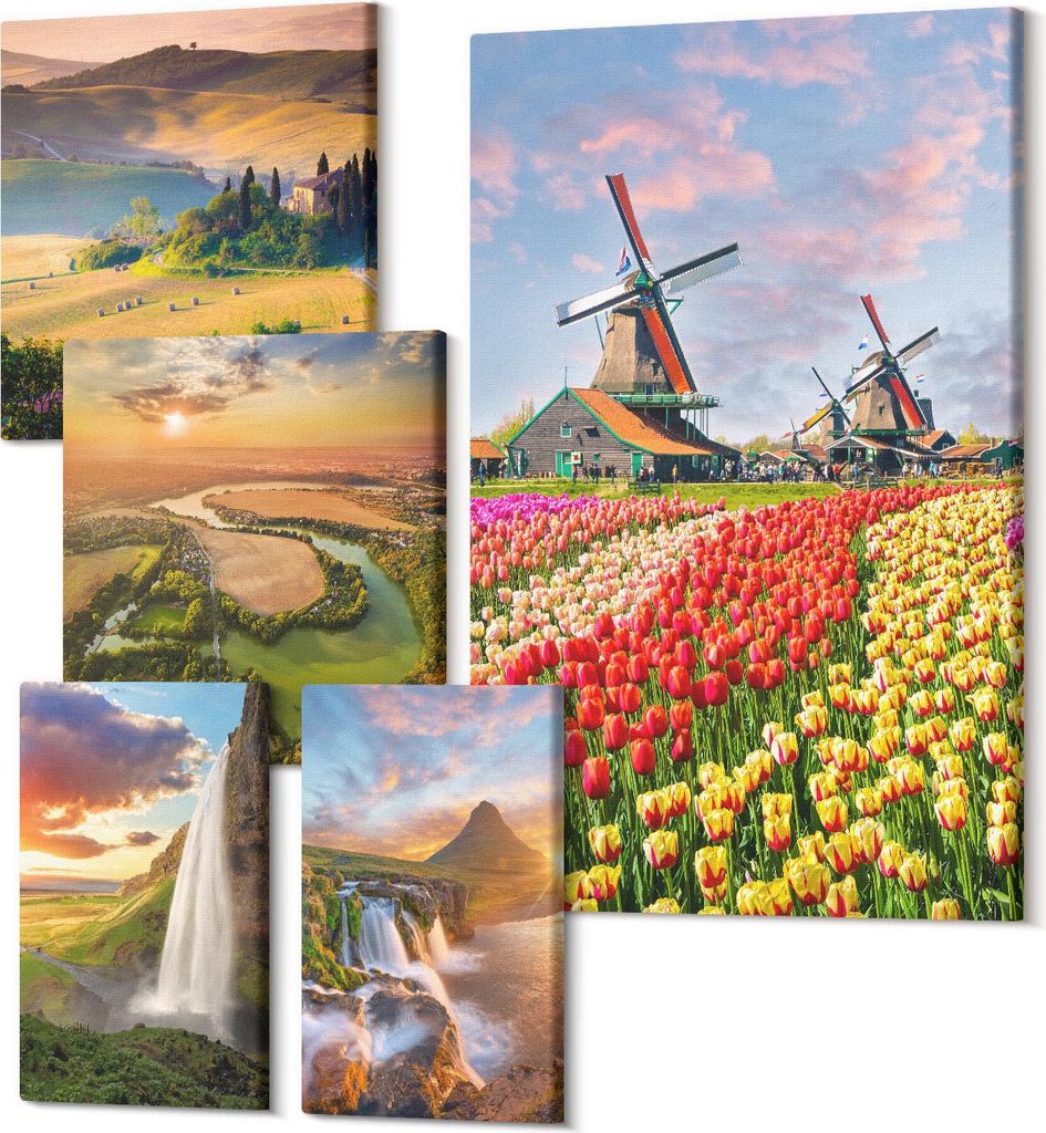 Leinwandbilder Mehrteilig 5-teilig – Modernes Design – Hochwertiger Polycanvas Kunstdruck – Wanddekoration & Wandkunst – Bilder für Zuhaus...