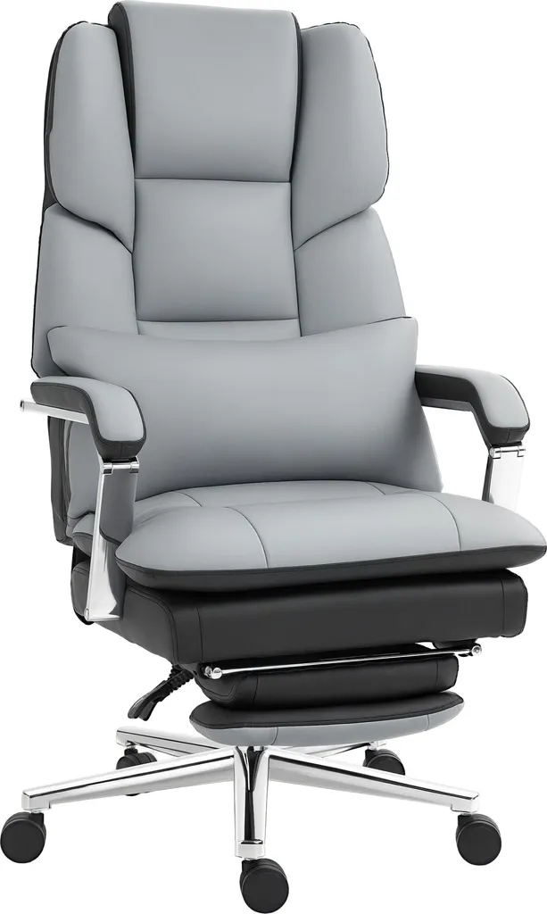 Siège de bureau HOMCOM avec fonction basculante et repose-pieds intégré