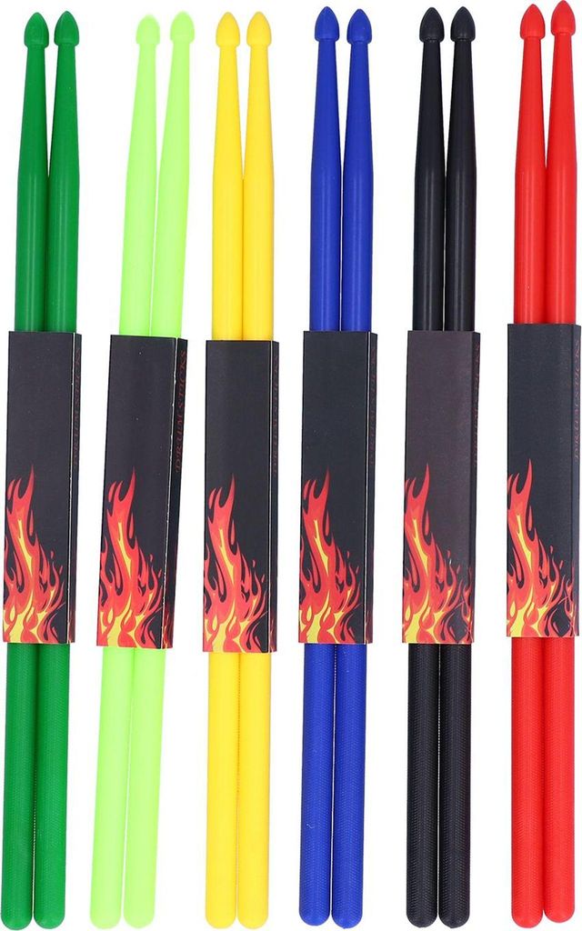 6 Paar 5A Nylon Drumsticks, professionell, leicht, robust, rutschfest, für Erwachsene und Kinder