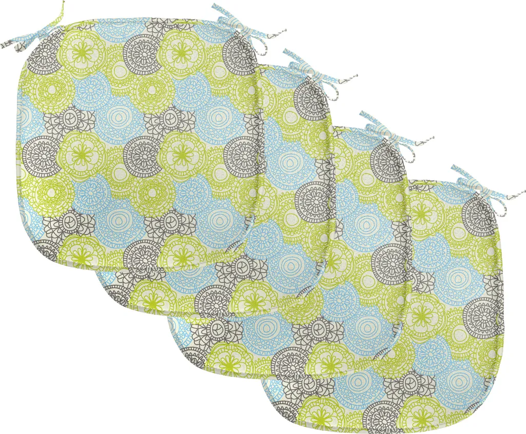 Set 4 Cuscini Sedie 40x40 Impermeabili | ABAKUHAUS Fiori Folk Art