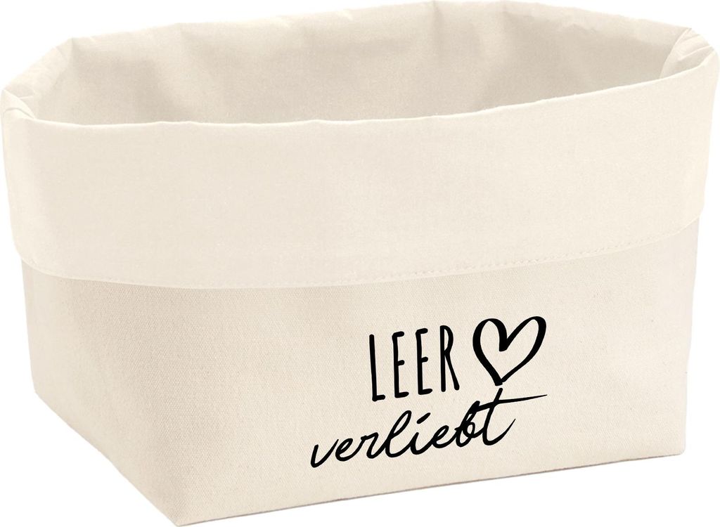 Huuraa Organizer Leer verliebt 3 Liter Medium Canvas Baumwolle Utensilo Geschenkidee