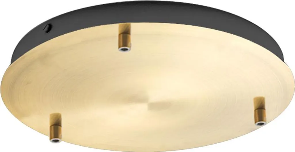 Rosone tondo in metallo Alice ottone IP20 per lampade a sospensione - Base da soffitto moderna, attacco 3 fori, facile installazione
