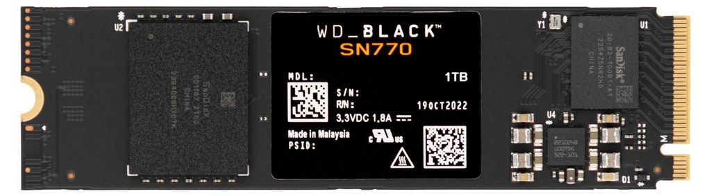 Western Digital Black SSD 1TB SN770 NvMe WDS100T3X0E Image du produit 