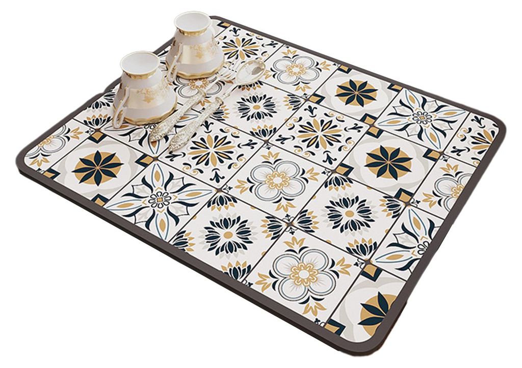 Platzset mit Retro-Print, schnell absorbierend, rutschfest, leicht zu reinigen, minimalistisches Design, auslaufsicherer Kaffeetassenuntersetzer