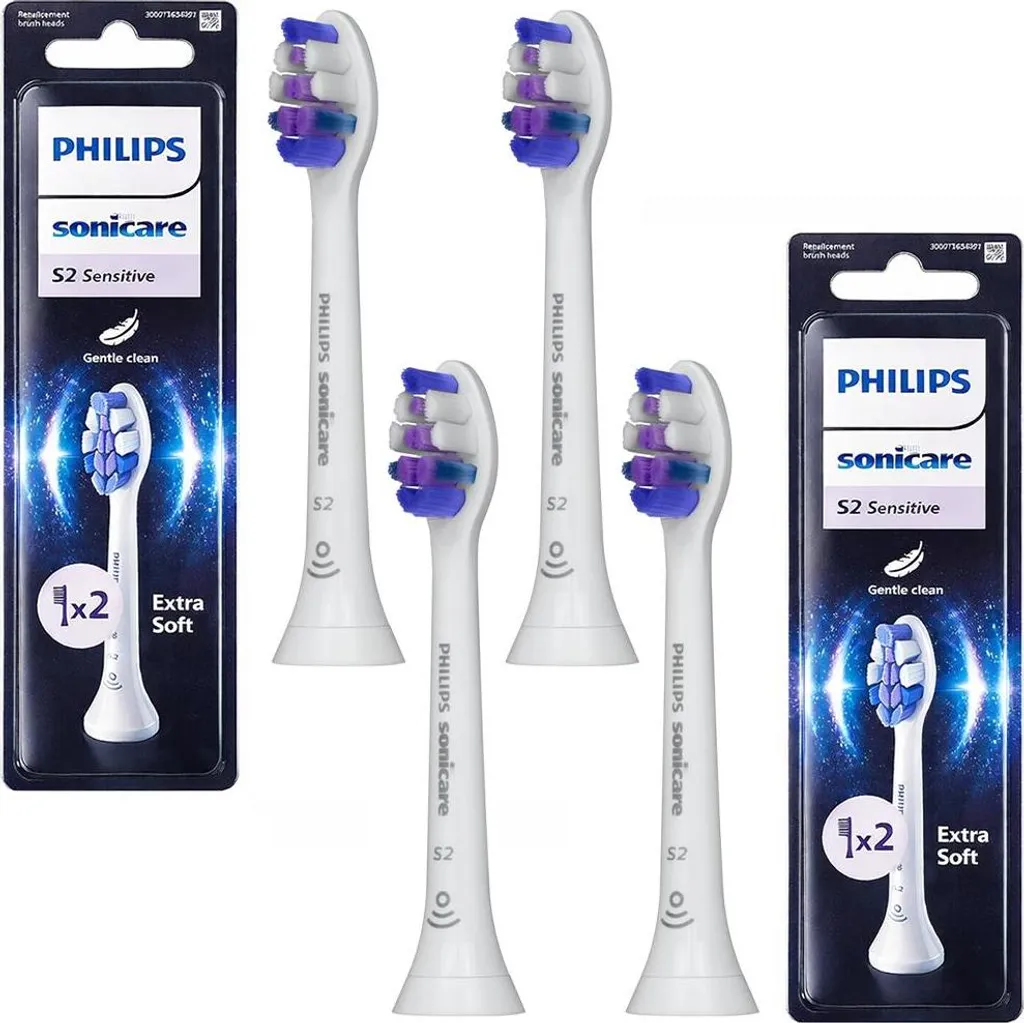 Philips Testine per spazzolino elettrico S2 HX6054 Sensitive, 4 pezzi