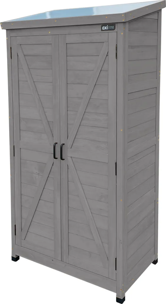 Armoire de jardin AXI Hugo en bois gris anthracite 85x52x174 cm