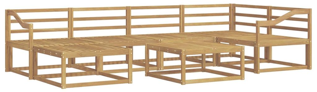 vidaXL Outdoor-Sofagarnitur 7 pcs Weiß Massivholz Akazie
