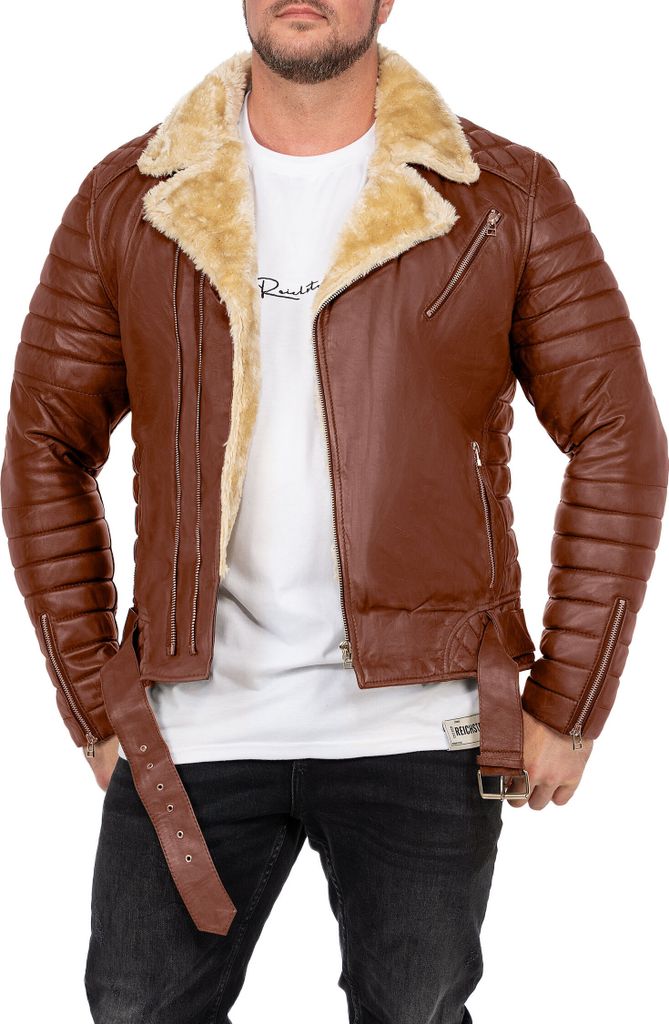 Reichstadt Herren Jacke RS008LUX - Cognac - Silver Zipper L