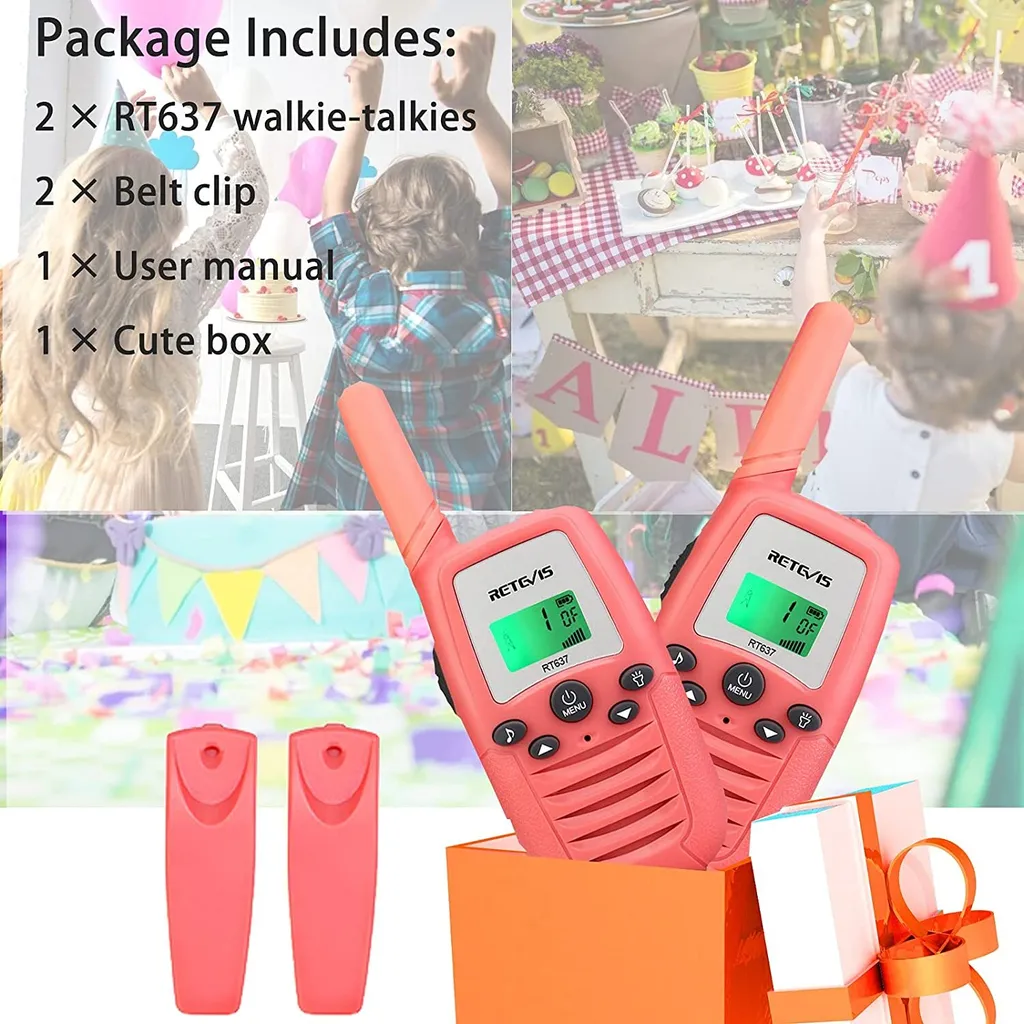 Walkie Talkie Retevis RT637 Rosa: Comunicazione Sicura per Piccole Esploratrici - 8