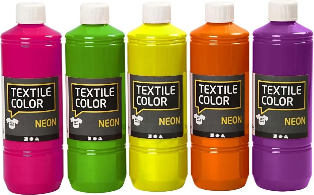 Peinture Textile pour Tissu - Kit de 5 Couleurs en Bidon de 500ml