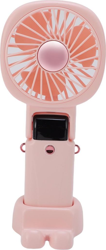 Tragbarer Handventilator Power Bank Silent Neck Hanging USB Desktop Fan für Outdoor und Reisen Pink