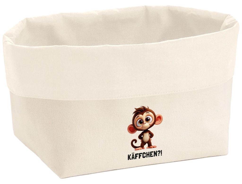 Huuraa Organizer Käffchen? Affe Äffchen Meme 3 Liter Medium Canvas Baumwolle Utensilo Geschenkidee