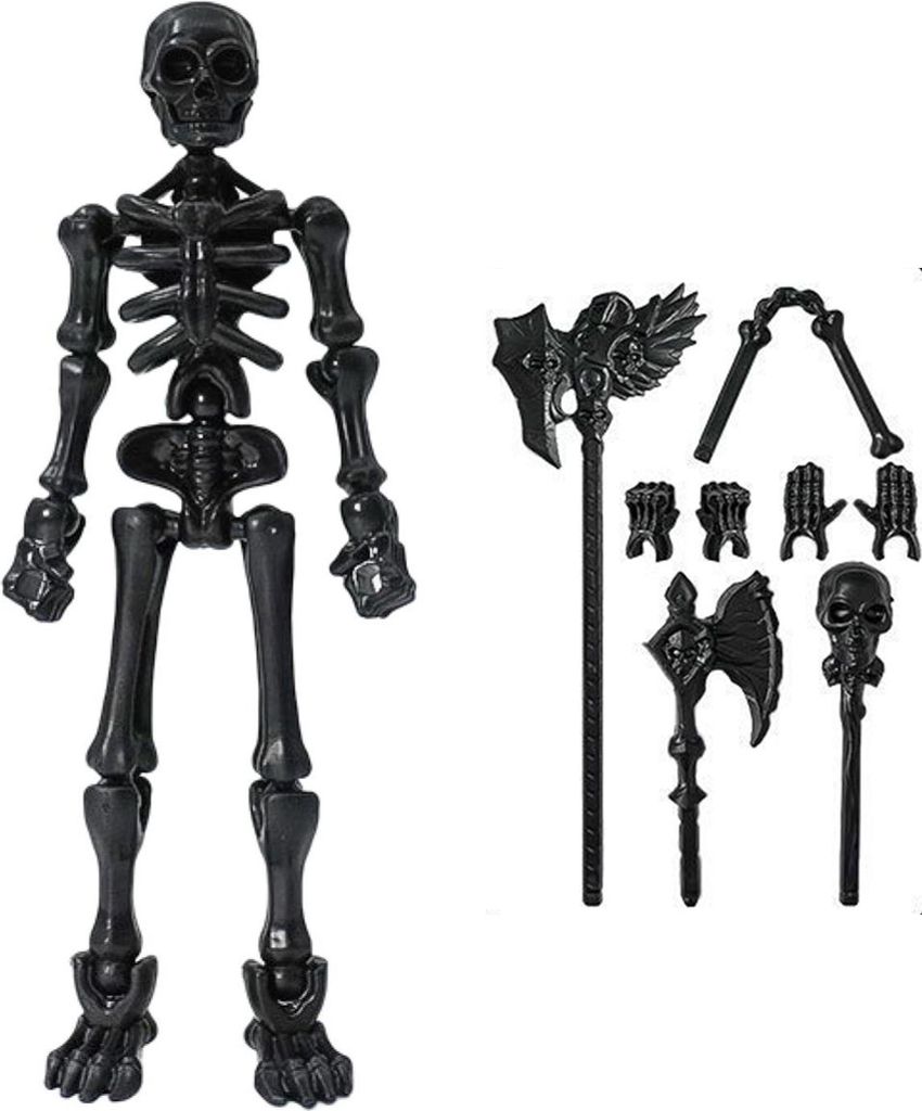 3D-gedruckte Skelett-Actionfigur, Gelenkskelett-Spielzeug aus Kunststoff mit beweglichen Gelenken, Sammler-Actionfigur für die Schreibtischdekoration
