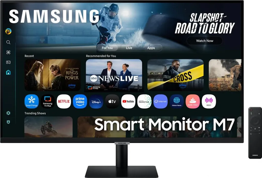 Écran PC 32 pouces Samsung M70F 4K Intelligent avec Wi-Fi et Bluetooth
