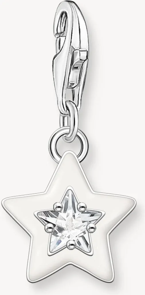 Pendentif Étoile Argent pour Cadeau Femme avec Émail Blanc et Zircon