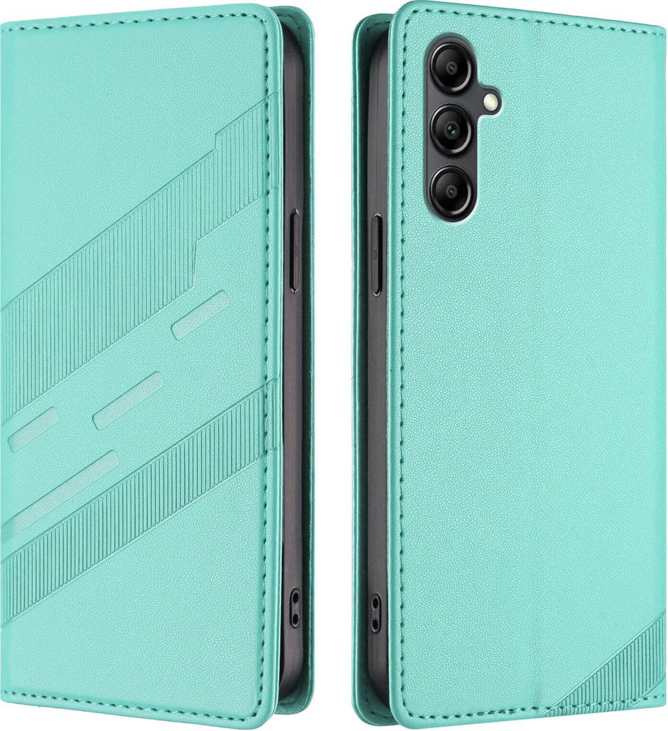 Hülle für Samsung Galaxy A15 5G/4G, Kunstleder Brieftaschen Handyhülle mit Kartenfach und Standfunktion Türkis