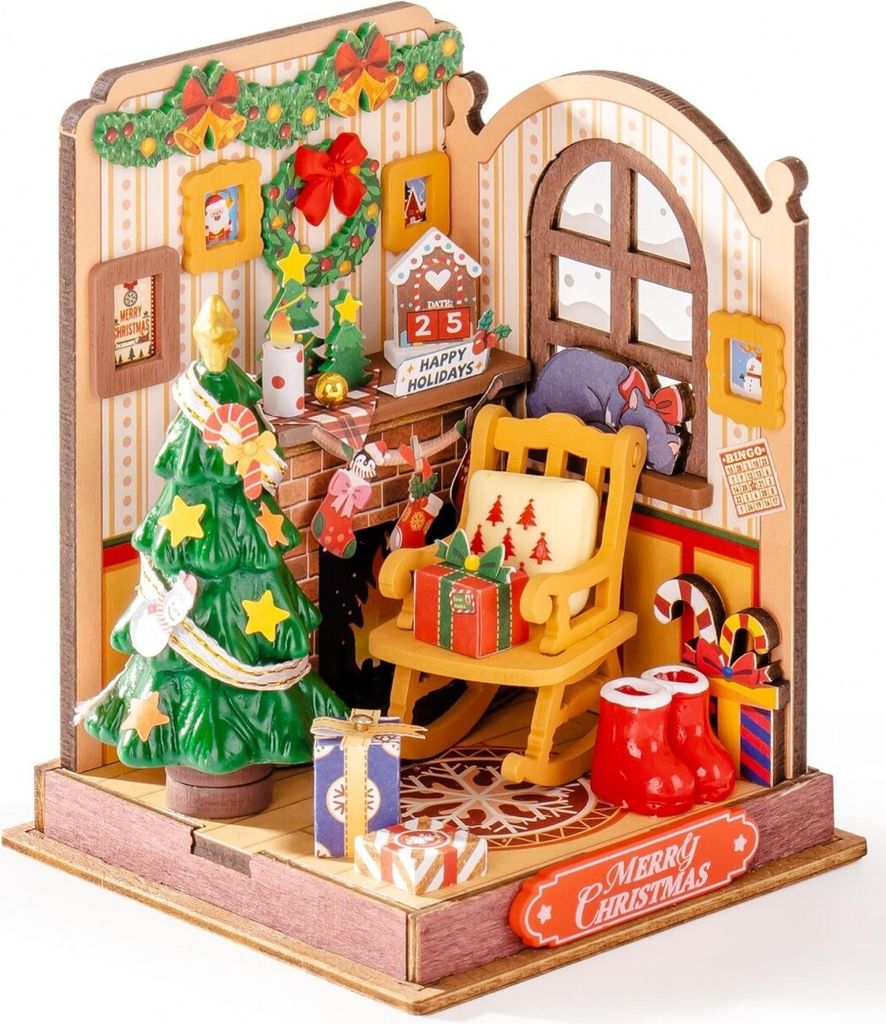3D Puzzle Minihouse Vánoční Krb, RoLIfe, 73 dílků Obrázek produktu 
