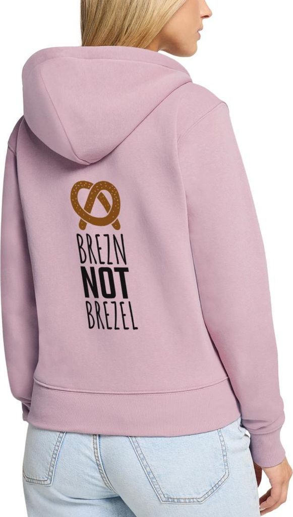 Spreadshirt Brezel Volksfest Bayern Wiesn Kapuzenjacke Damen, M, Altrosa