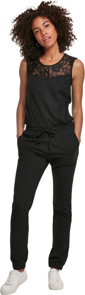 Urban Classics Ladies - Spitze Lace Jumpsuit schwarz - L