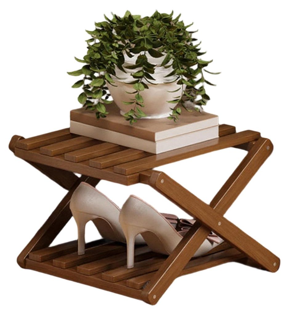 Zusammenklappbares Schuhregal aus Holz, kein Aufbau erforderlich, 2/3/4/5/6/7 Ebenen, Eckschuhregal aus Bambus, Schuhablage für Flur, Eingangsbere...