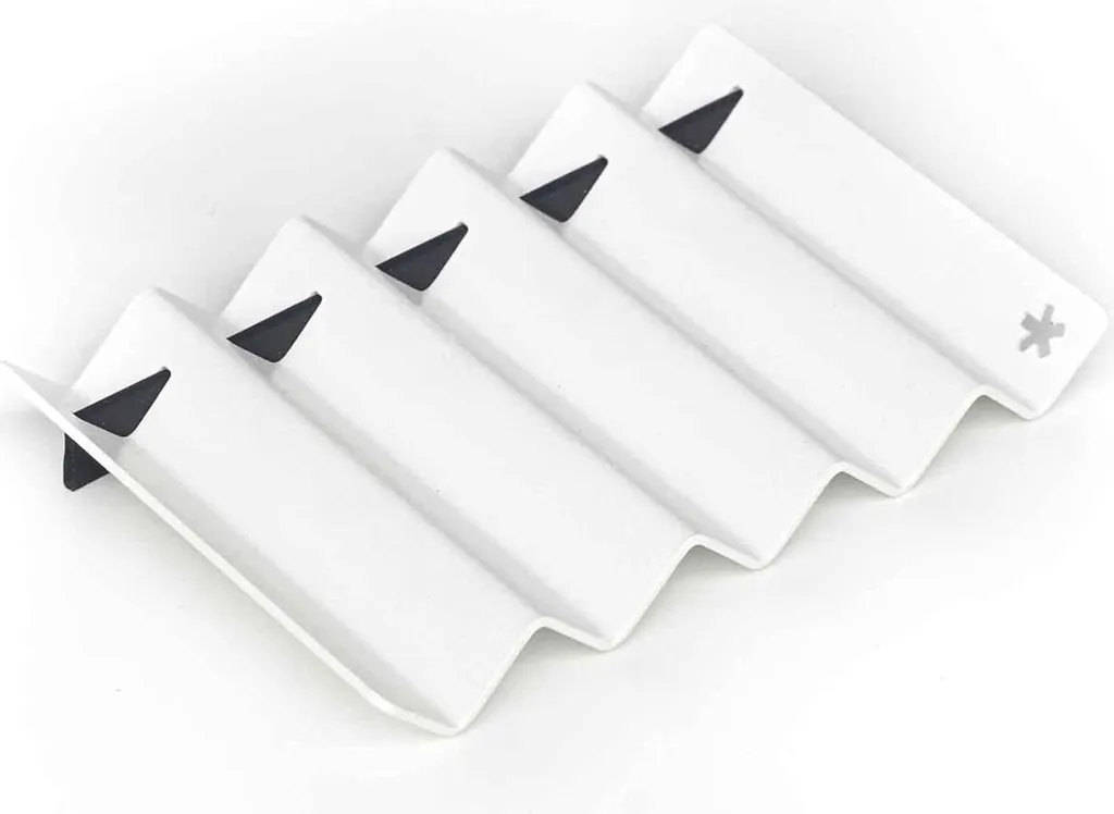 Porte-savon design blanc Zigzag : séchage rapide et style contemporain