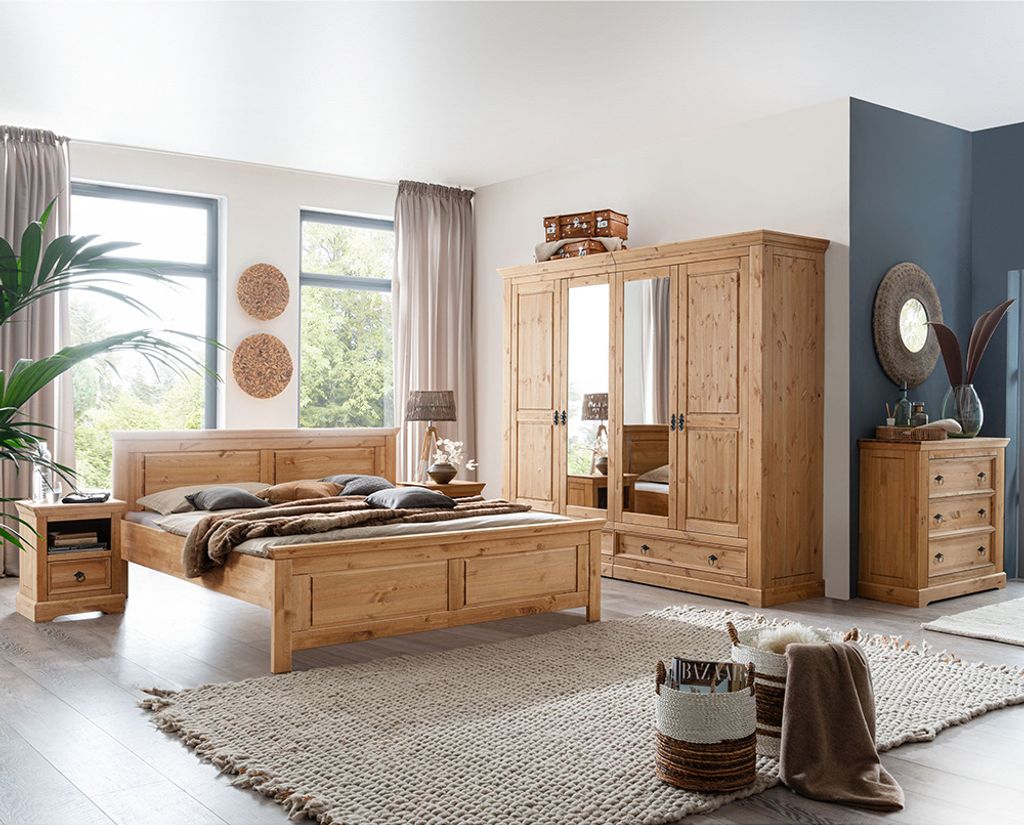 Schlafzimmer Set 5-teilig, Kiefer massiv eichefarben geölt, STEINKJER-69