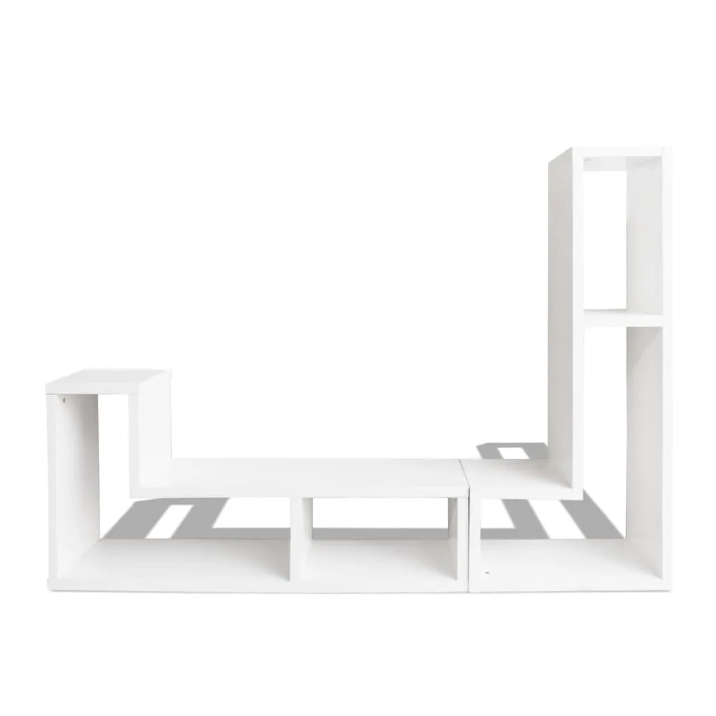 Meuble TV blanc pour angle ou mur droit - Table multimédia polyvalente - 7