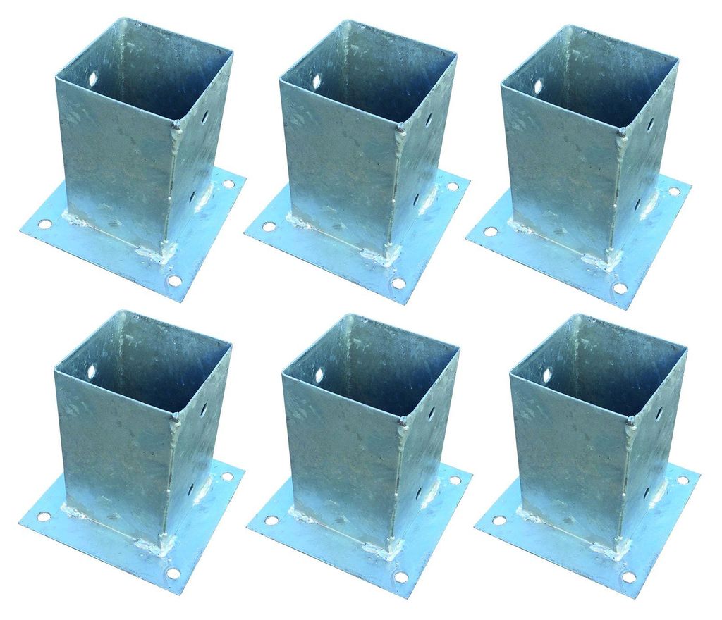 6x Pfostenträger für Zaunpfosten 9x9cm zum Aufschrauben Produktbild 