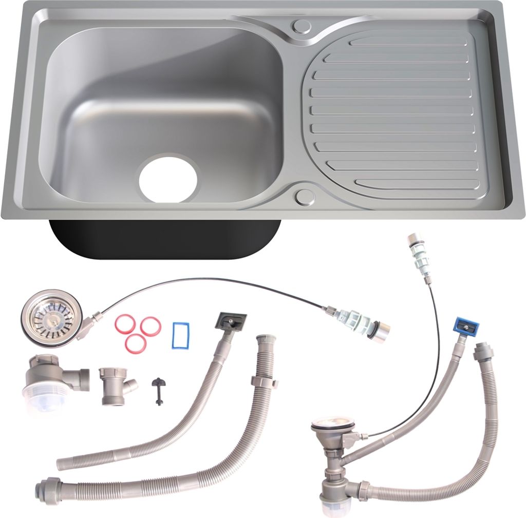 Lavello da cucina Melko in acciaio inox - Lavello da Immagine del prodotto 