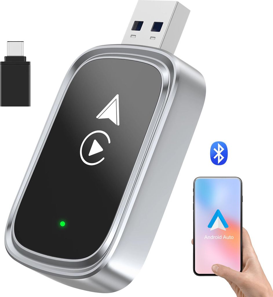 Adattatore Wireless Per Auto Per Mirroring Dello Schermo – Plug And Play, Connessione Automatica Per Navigazione, Streaming Musicale E Chiamate, Compatto 4,3x3x1 Cm, Per USB