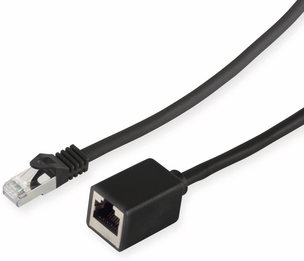 S-IMPULS RJ45-Patchkabelverlängerung, 0,5 m, schwarz, CAT.7 Produktbild 