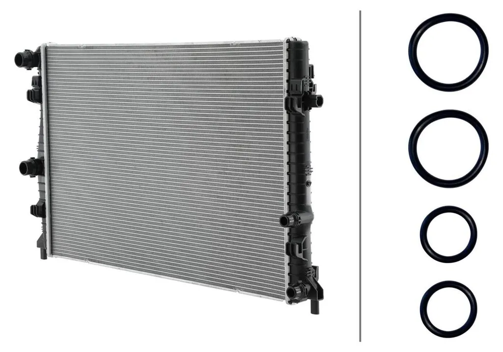 Radiateur moteur à ailettes soudées 650x448mm HELLA haute performance