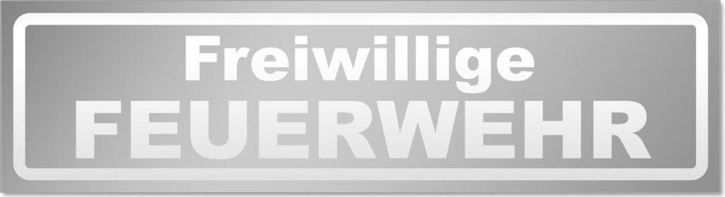Kiwistar Freiwillige Feuerwehr invertiert Magnetschild Schild magnetisch - 20cm Silber - Magnetfolie für Auto PKW Kfz