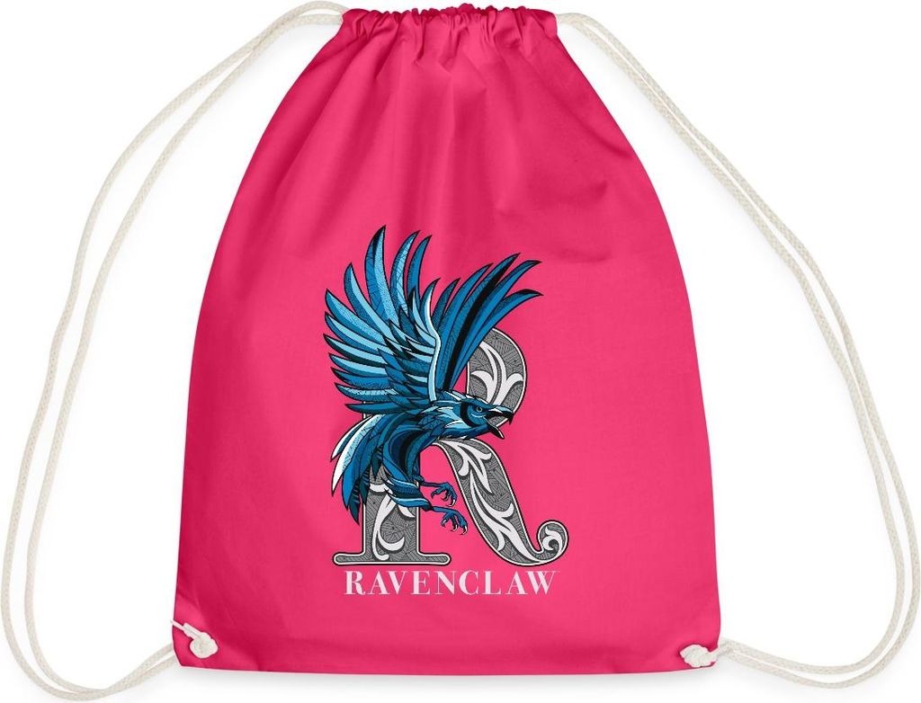 Spreadshirt Harry Potter Ravenclaw Silver Monochrom Turnbeutel, One size, Fuchsia